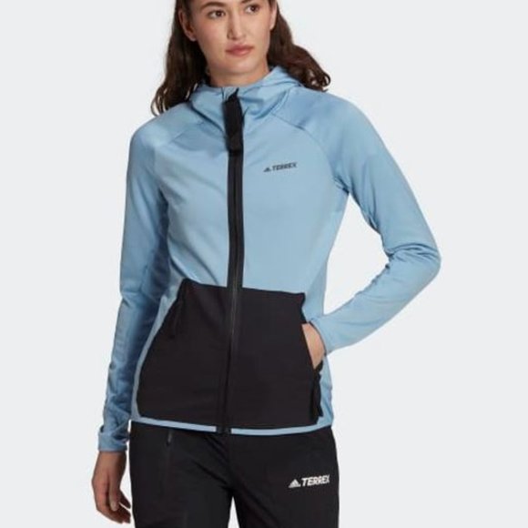 Adidas Women's Terrex Tech Flooce Light Hooded Jacket GU3808 size MEDIUM NWT